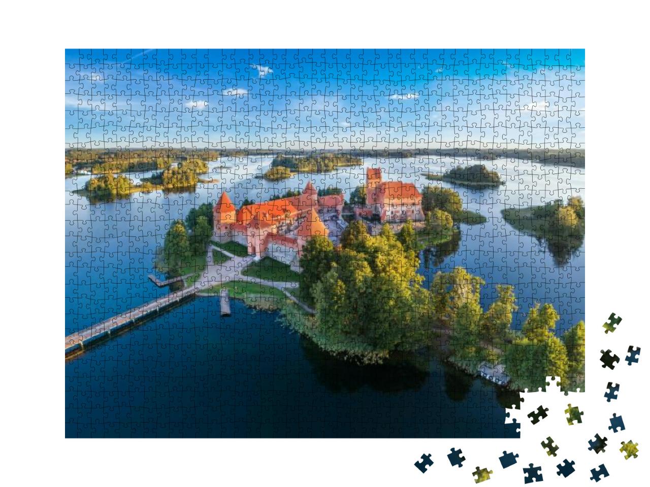 Puzzle 1000 Teile „Burg Trakai: mittelalterliche gotische Inselburg im Galve-See, Litauen“