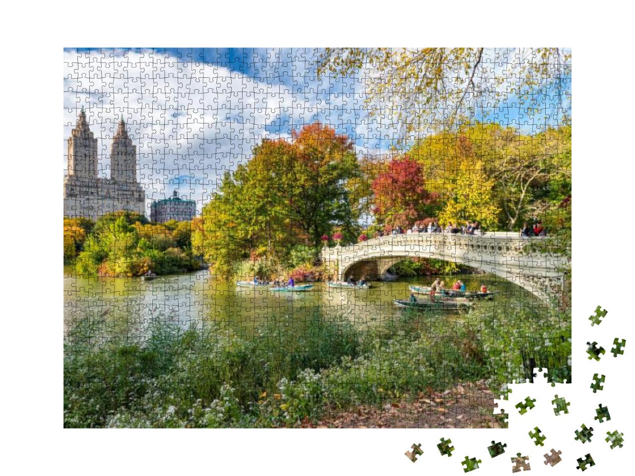 Puzzle 1000 Teile „Die Bow Bridge im Herbst, Central Park, New York“