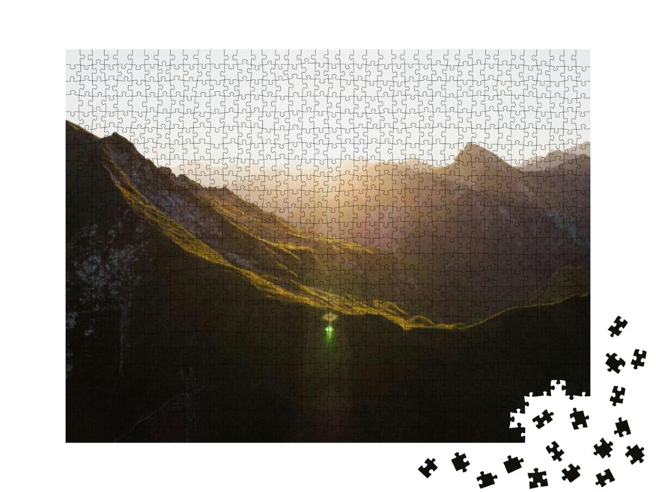 Puzzle 1000 Teile „Alpenpanorama in goldenem Sonnenlicht, Österreich“