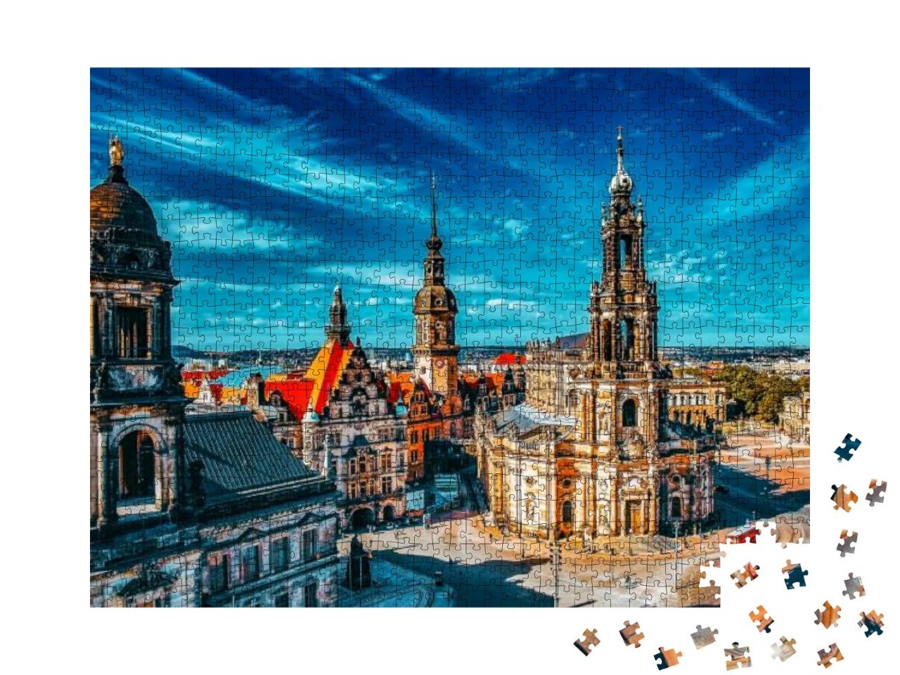 Puzzle 1000 Teile „Historische Dresdner Altstadt, Sachsen, Deutschland“