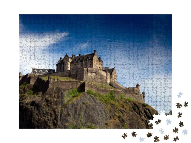 Puzzle 1000 Teile „Edinburgh Castle an einem sonnigen Tag“