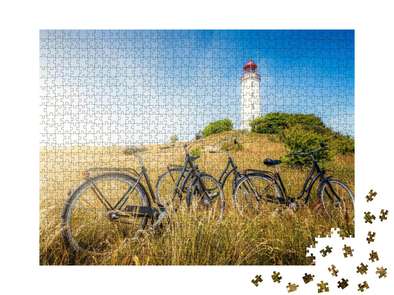 Puzzle 1000 Teile „Panoramablick auf den berühmten Leuchtturm Dornbusch, Ostsee“