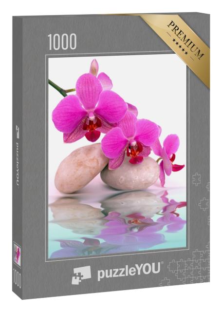 Puzzle 1000 Teile „Spa-Steine und Orchideenblüten“
