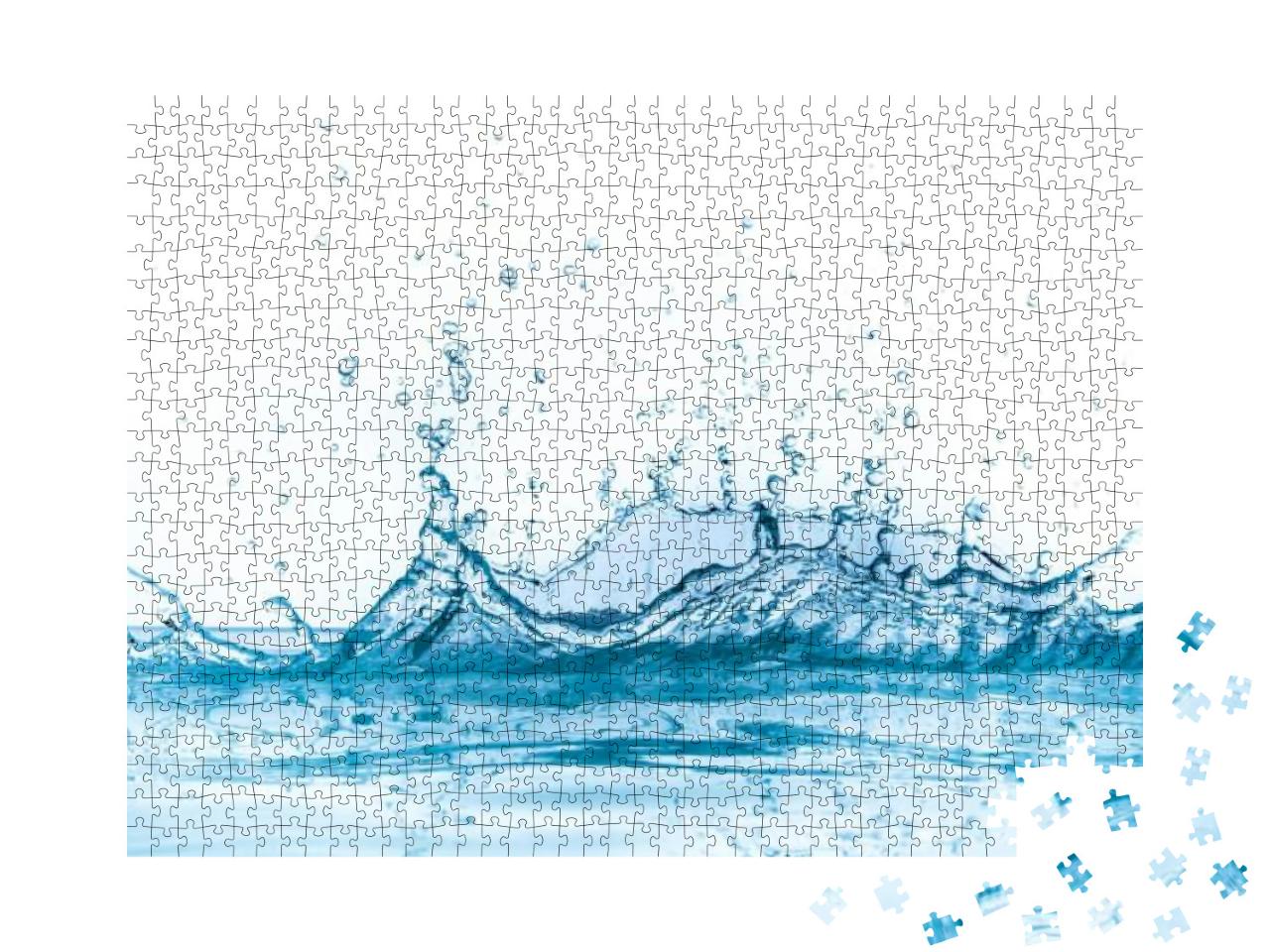 Puzzle 1000 Teile „Wasserspritzer isoliert auf weißem Hintergrund“