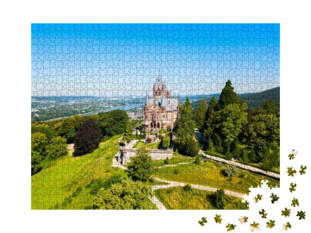 Puzzle 1000 Teile „Schloss Drachenburg in Königswinter am Rhein nahe der Stadt Bonn in Deutschland“