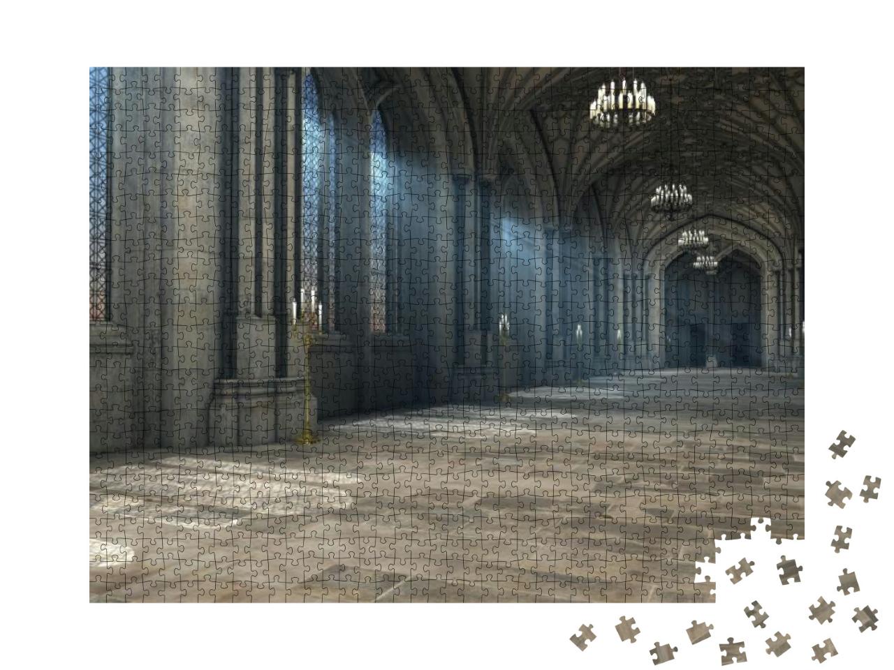 Puzzle 1000 Teile „Illustration:in eine gotische Kathedrale“