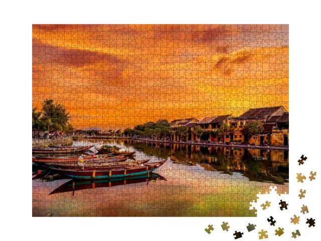 Puzzle 1000 Teile „Fluss in Hoi An, Vietnam. UNESCO-Weltkulturerbe“