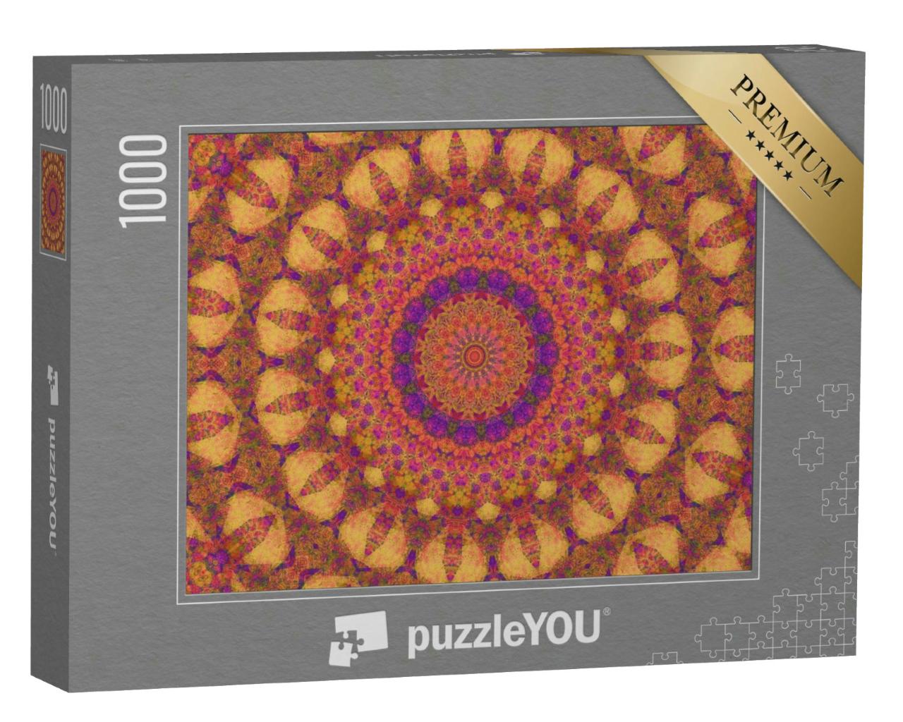 Puzzle 1000 Teile „Gebranntes, florales Mandala-Muster“