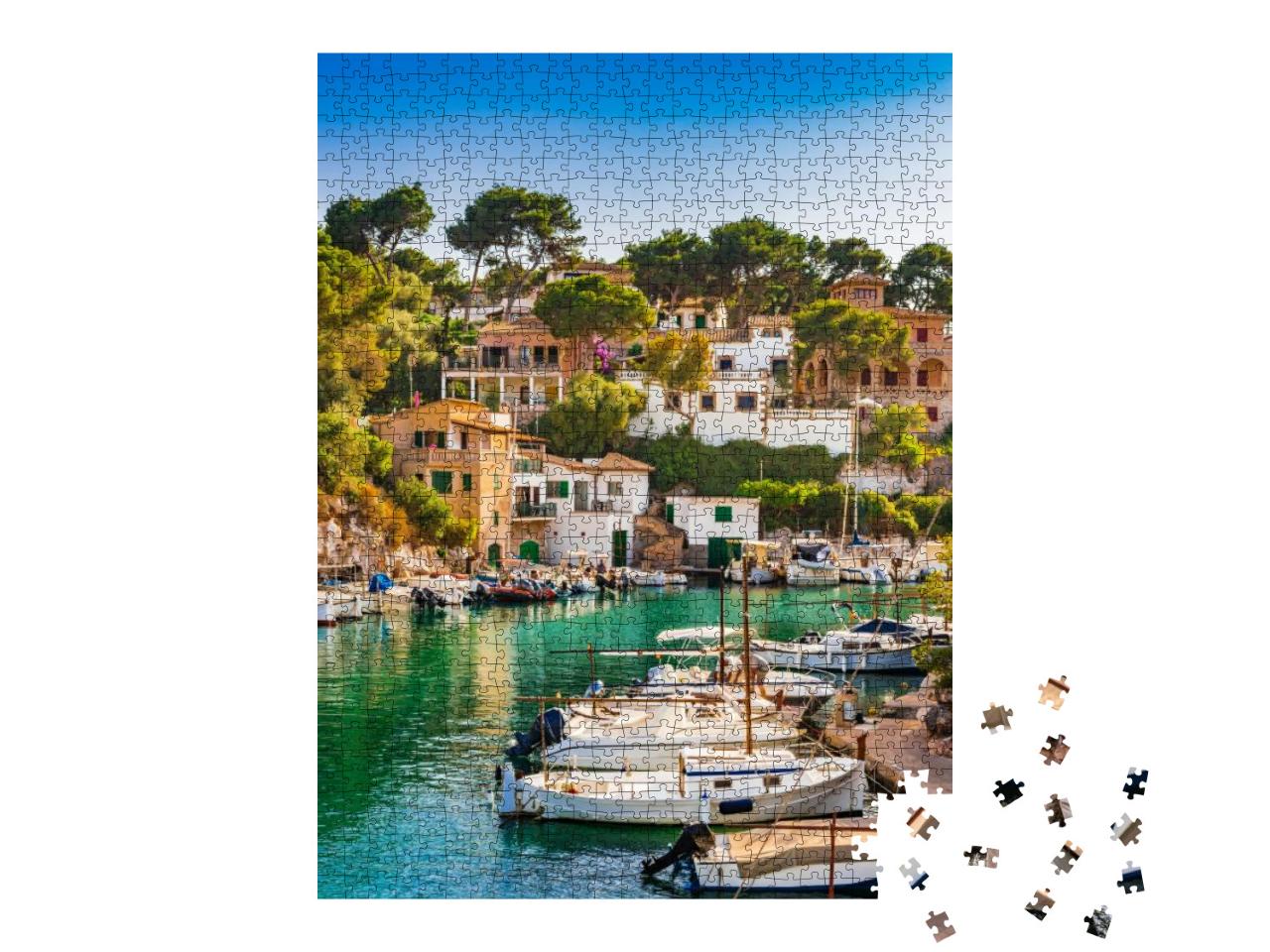 Puzzle 1000 Teile „Malerische Bucht Cala Figuera auf Mallorca“