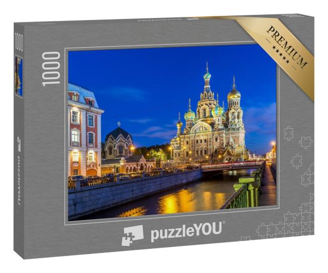 Puzzle 1000 Teile „Kirche des Erlösers auf vergossenem Blut, St. Petersburg, Russland“