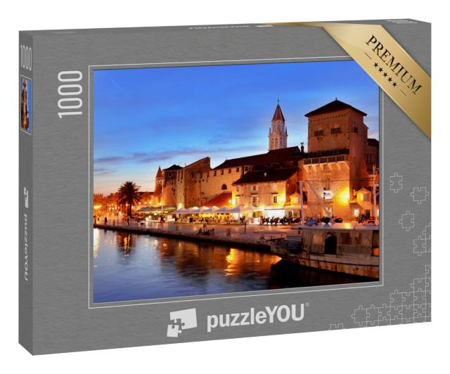 Puzzle 1000 Teile „Altstadt von Trogir in Dalmatien, Kroatien bei Nacht.“