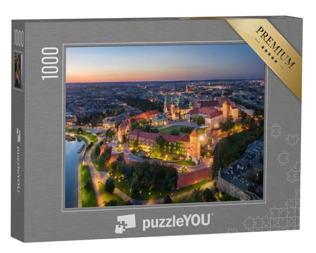 Puzzle 1000 Teile „Königsschloss Wawel bei Sonnenuntergang, Krakau, Polen“