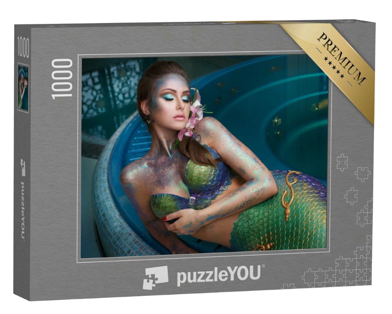 Puzzle 1000 Teile „Modeporträt: Frau im Meerjungfrauen-Style“