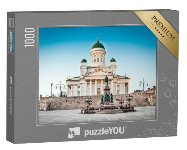 Puzzle 1000 Teile „Abendstimmung an der Kathedrale von Helsinki, Finnland“