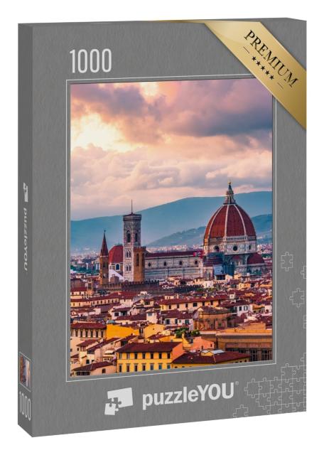 Puzzle 1000 Teile „Sonnenuntergang über Florenz in Italien“