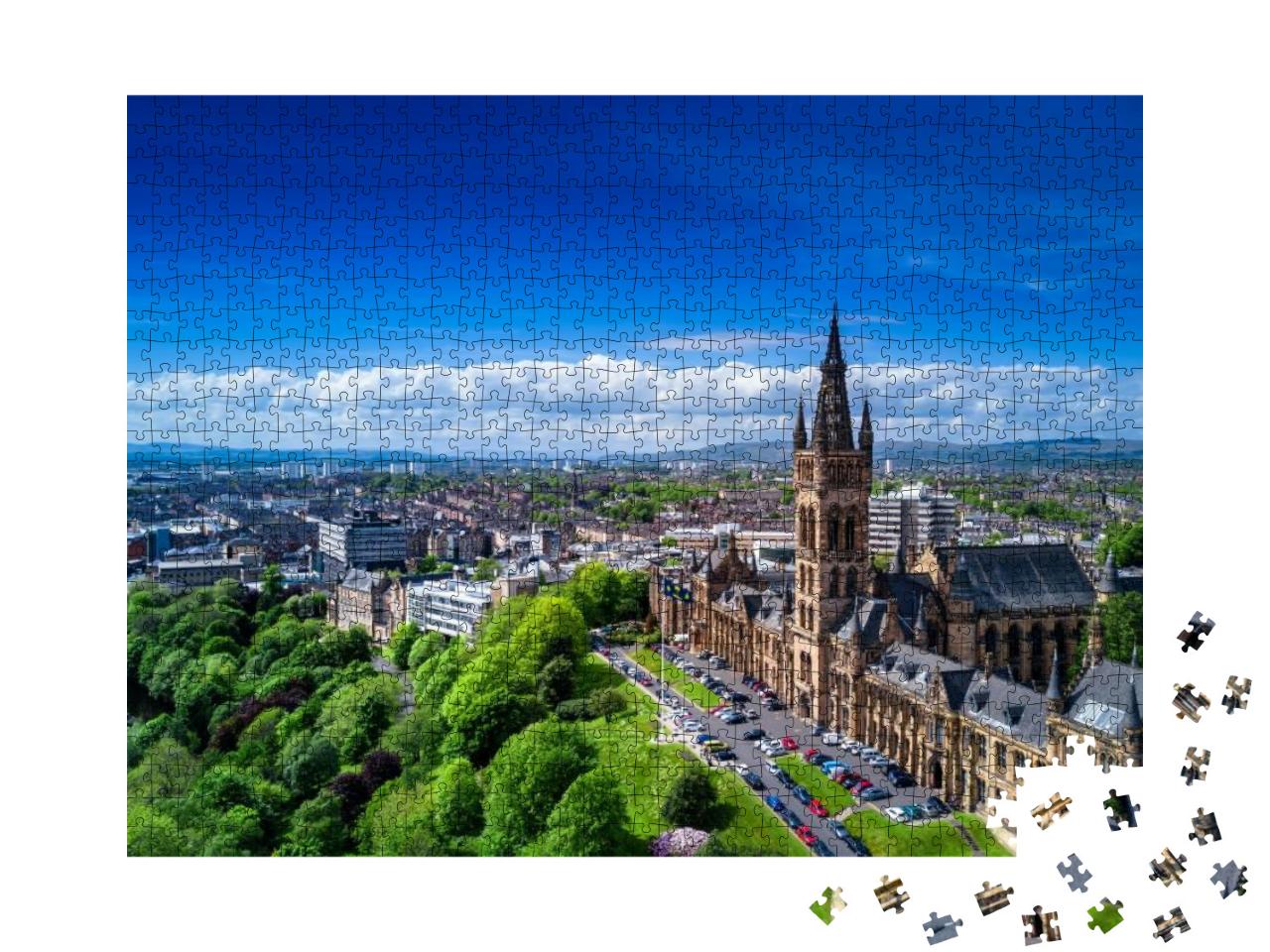 Puzzle 1000 Teile „Luftaufnahme von Glasgow, Schottland“
