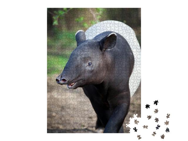 Puzzle 1000 Teile „Malaiischer Tapir, auch Asiatischer Tapir, Tapirus indicus, genannt“