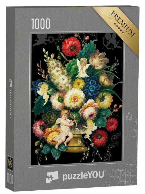 Puzzle 1000 Teile „Paradiesischer Garten: Blumen und Vögel, Renaissance“