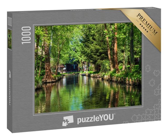 Puzzle 1000 Teile „Landschaft mit Häuschen im Spreewald, Deutschland“