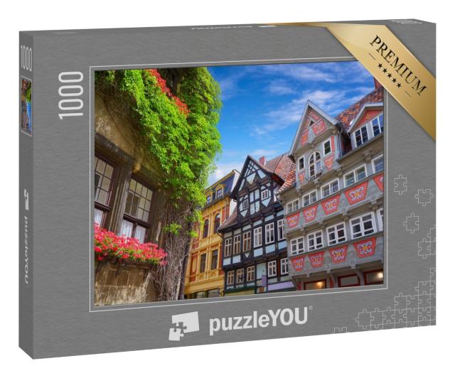 Puzzle 1000 Teile „Stadtfassaden von Quedlinburg, Harz, Sachsen-Anhalt“
