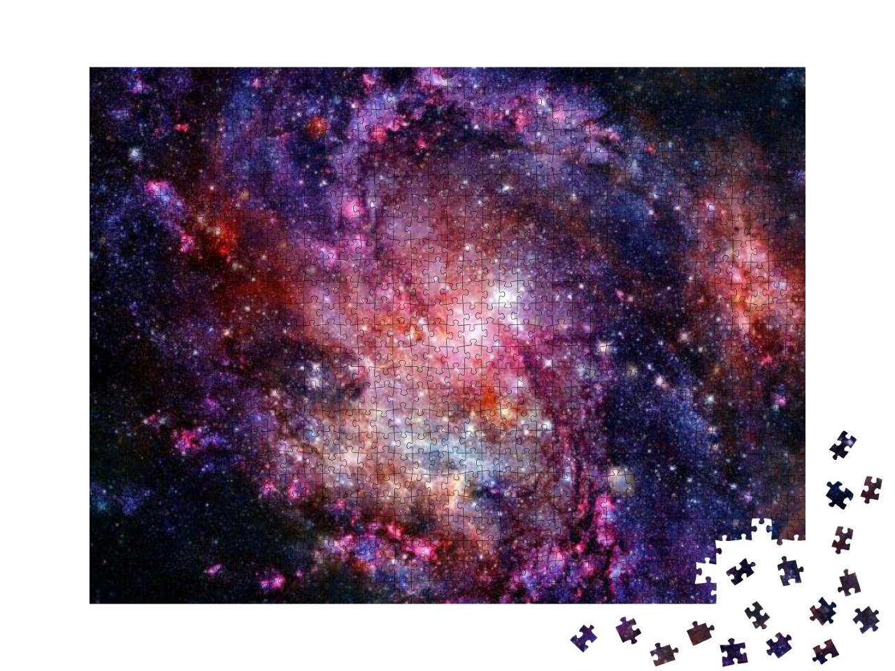 Puzzle 1000 Teile „Kosmischer Galaxienhintergrund mit Nebel, Sternenstaub und leuchtenden Sternen“