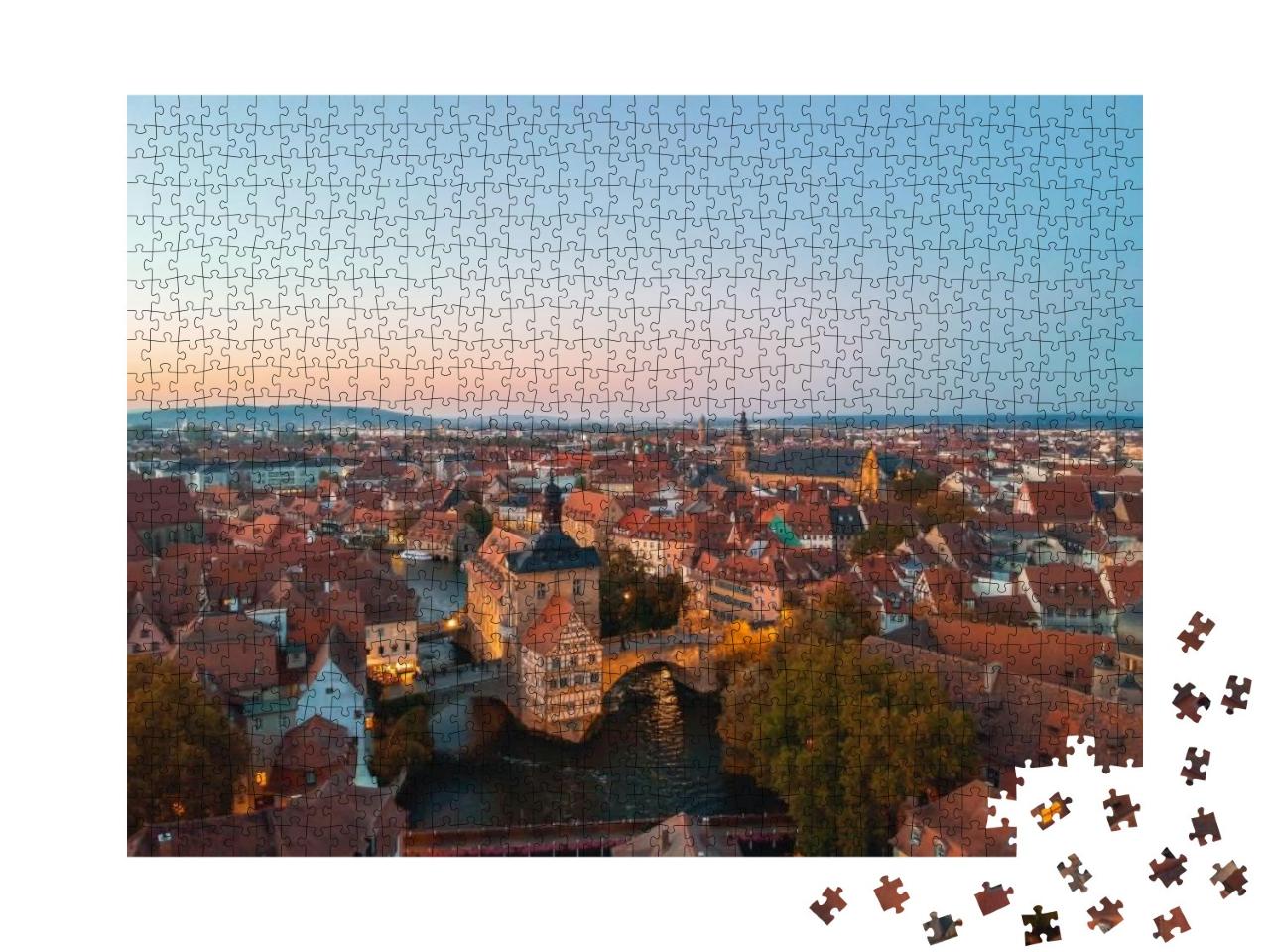 Puzzle 1000 Teile „Abend über Bamberg, Deutschland“