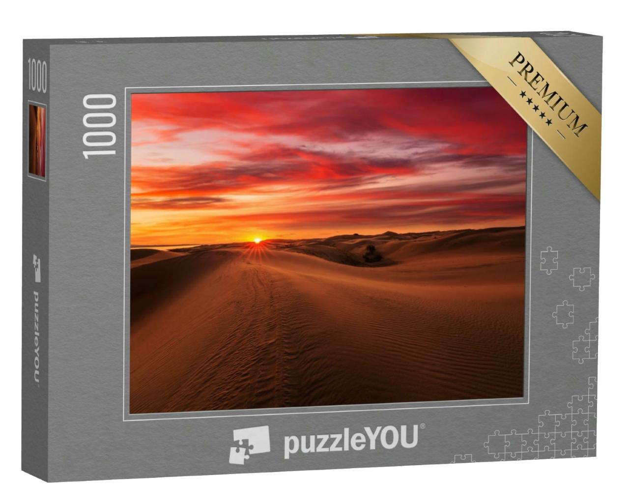 Puzzle 1000 Teile „Schöner Sonnenuntergang über den Sanddünen in der arabischen Wüste Empty Quarter, VAE“