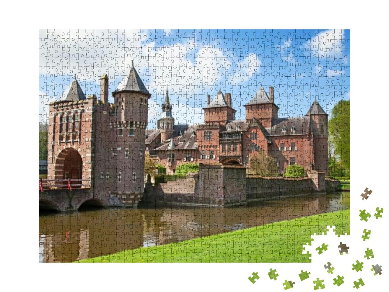 Puzzle 1000 Teile „Wunderschönes Schloss De Haar bei Utrecht, Niederlande“