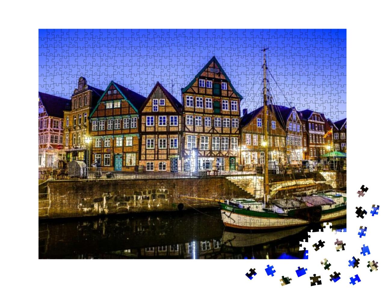 Puzzle 1000 Teile „Altstadt von Stade in Norddeutschland, nahe der Nordsee“