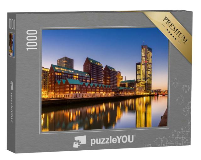 Puzzle 1000 Teile „Moderne Architektur und Skyline von Rotterdam, Niederlande“