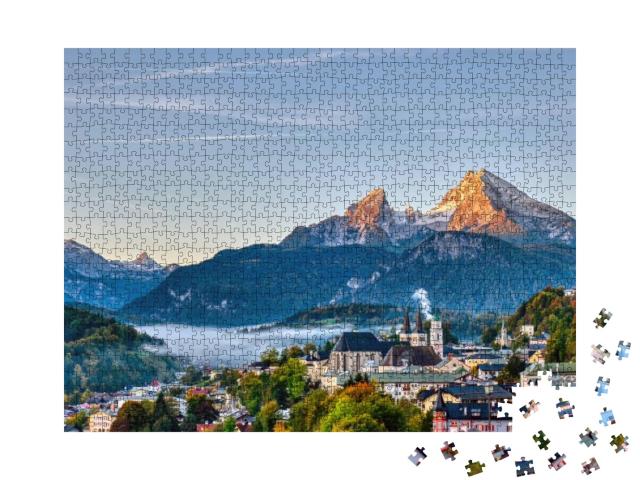 Puzzle 1000 Teile „Berchtesgaden und der Watzmann in den bayerischen Alpen“