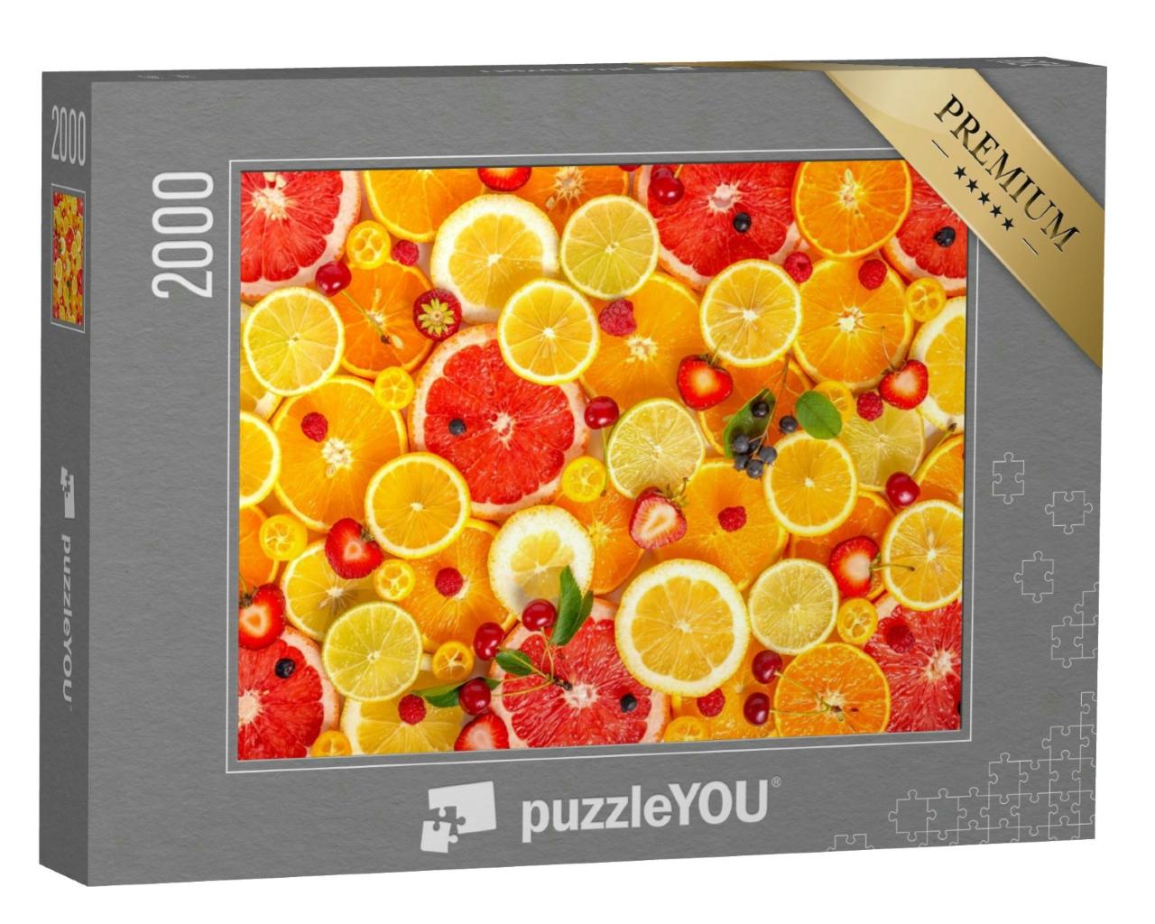 Puzzle 2000 Teile „Frisch aufgeschnittene Zitrusfrüchte“