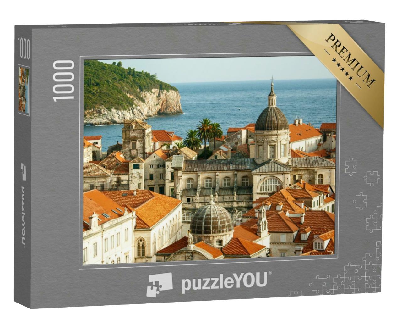 Puzzle 1000 Teile „Dubrovnik: Altstadtansicht Mariä-Himmelfahrt-Kathedrale, Kroatien“