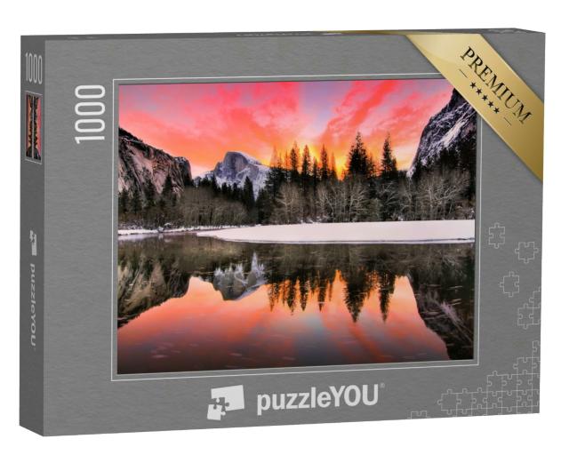 Puzzle 1000 Teile „Spektakulärer Sonnenaufgang im Winter,  Yosemite National Park, Kalifornien, USA“