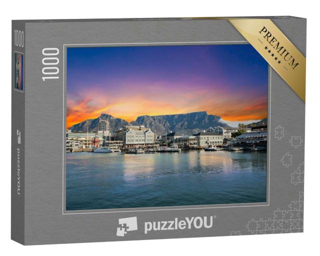 Puzzle 1000 Teile „Tafelberg mit Booten und Wasser, Kapstadt, Südafrika“
