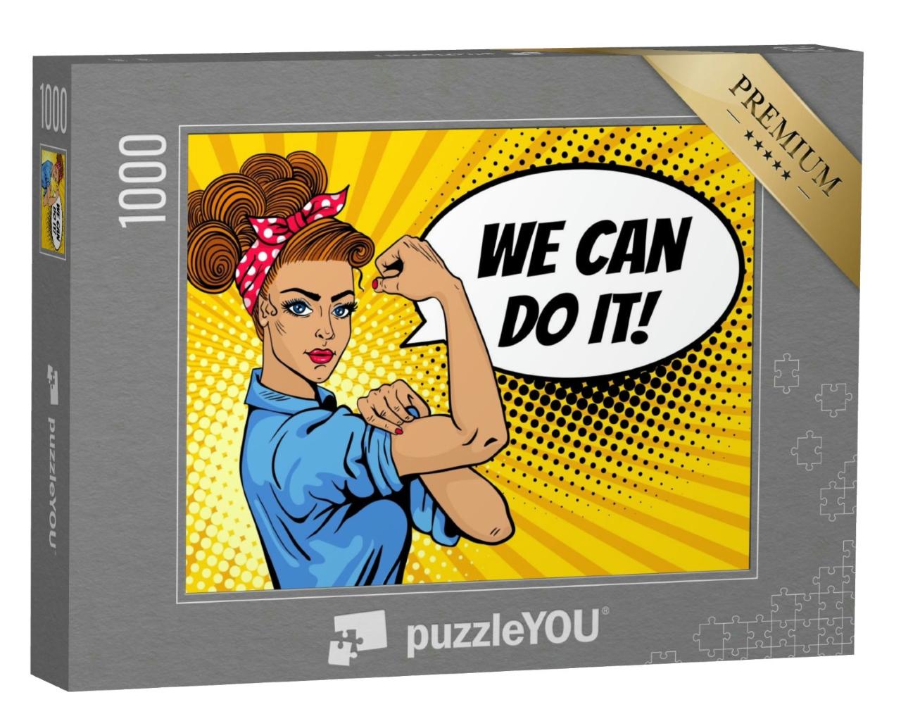 Puzzle 1000 Teile „Wir können es schaffen: Pop Art starkes Mädchen“