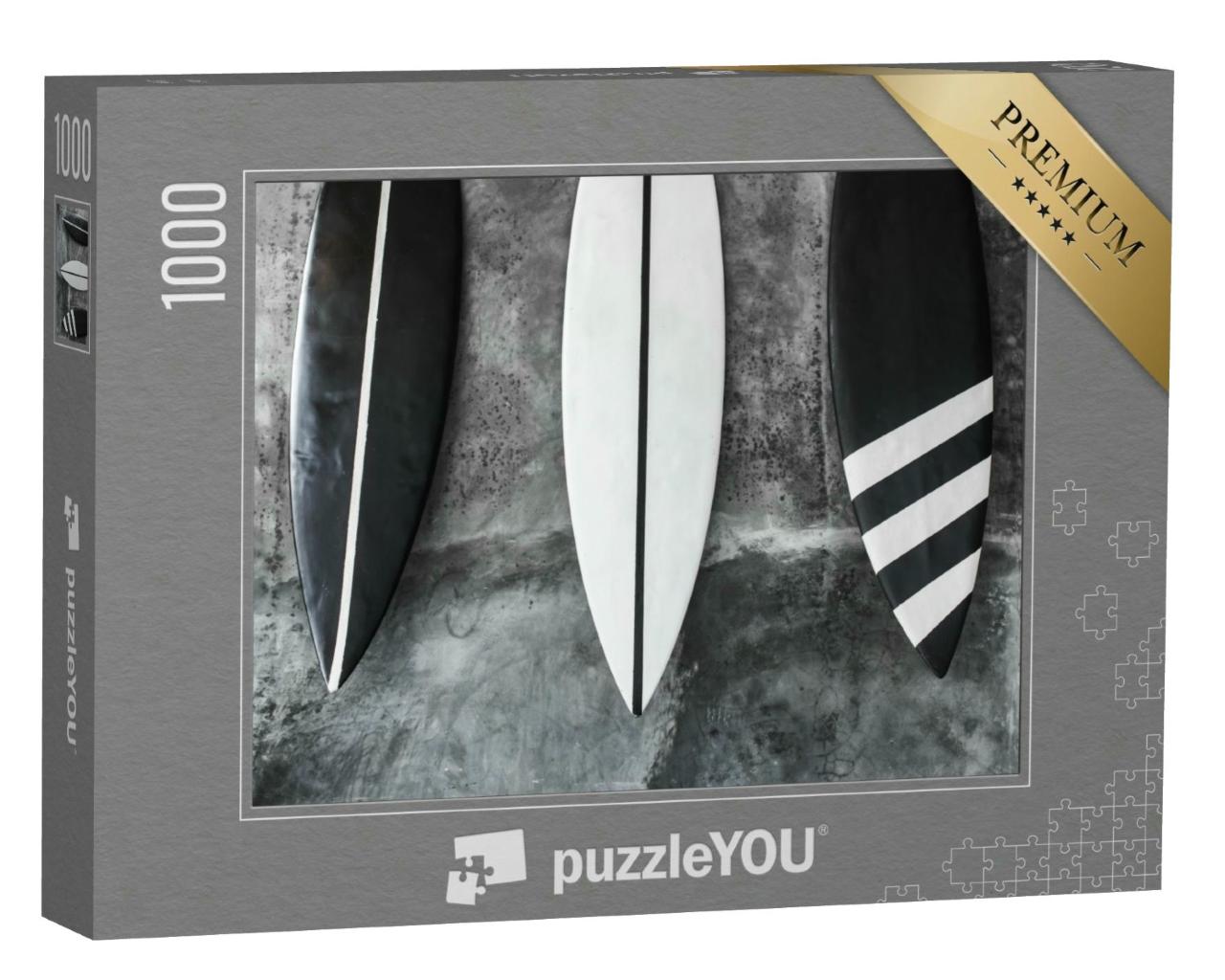 Puzzle 1000 Teile „Surfbretter, schwarz-weiß“