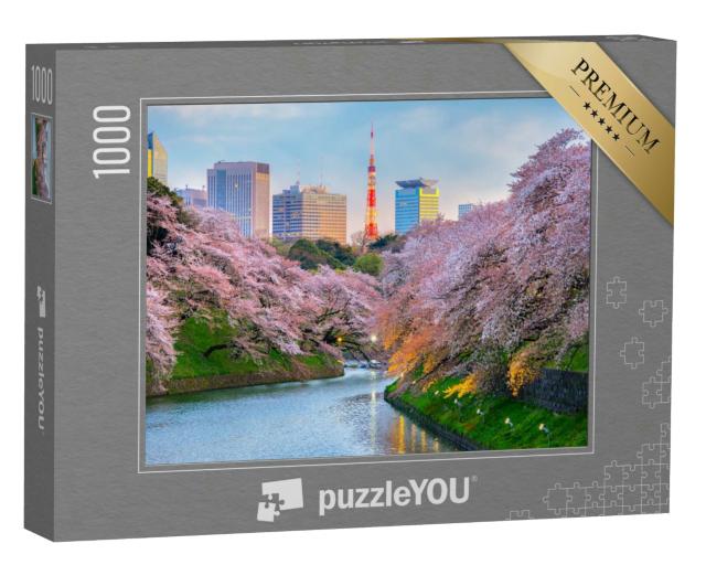 Puzzle 1000 Teile „Sakura - Kirschblüte im Chidorigafuchi-Park in Tokio, Japan“