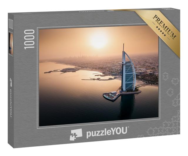 Puzzle 1000 Teile „Skyline von Dubai am Meer mit einem Luxushote“