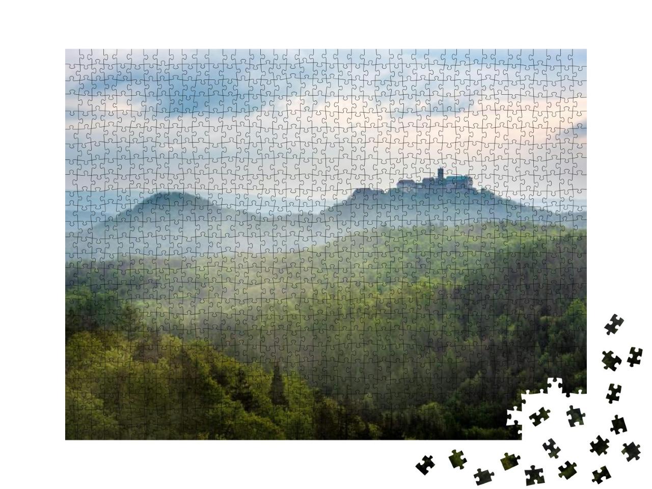 Puzzle 1000 Teile „Wartburg im Morgennebel, Thüringer Wald“