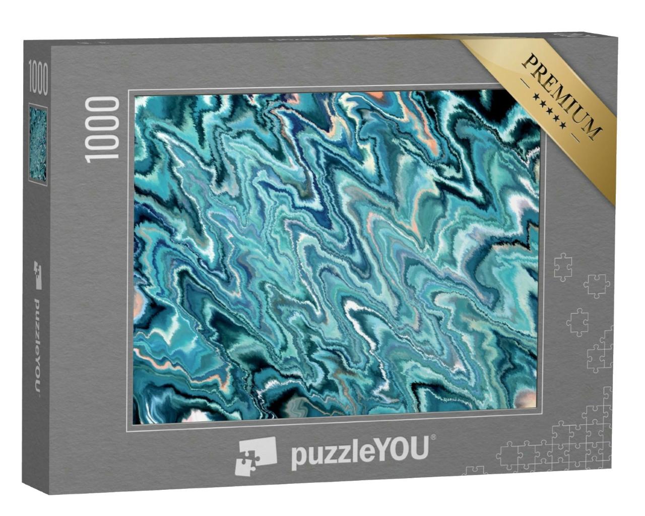 Puzzle 1000 Teile „Künstlerischer Aquawellen in Blau“