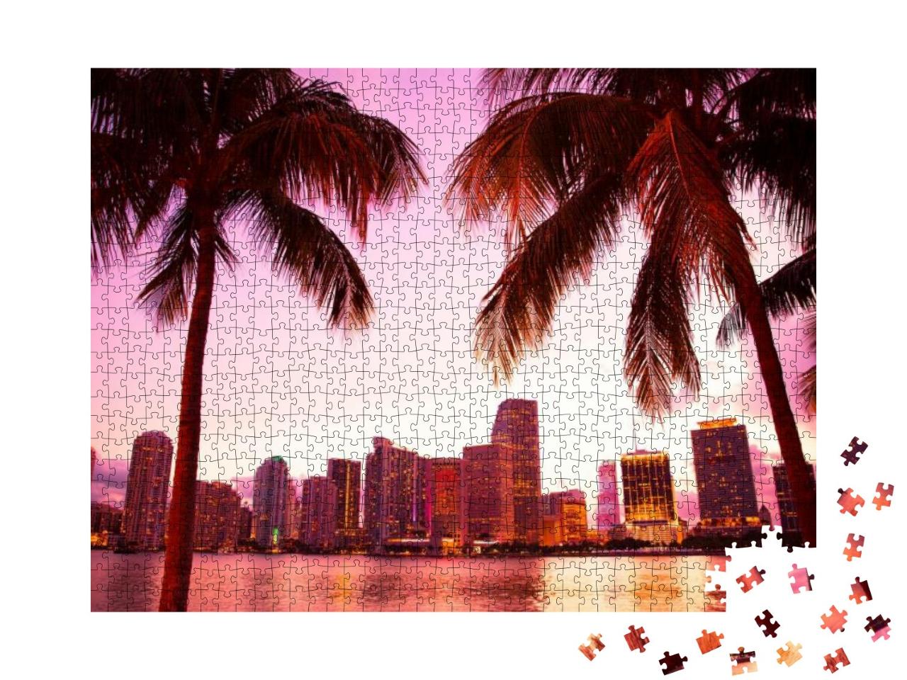 Puzzle 1000 Teile „Skyline von Miami, Florida“