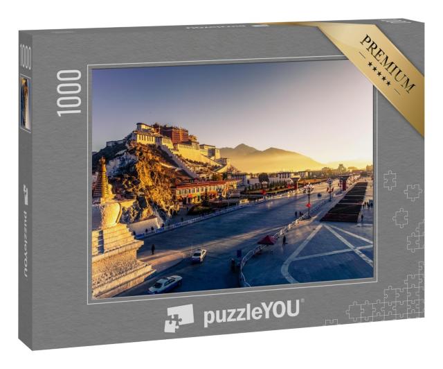 Puzzle 1000 Teile „Potala-Palast in der Abenddämmerung in Lhasa, Tibet“