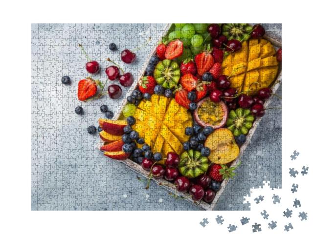 Puzzle 1000 Teile „Mango, Kiwi, Erdbeeren: Früchte und Beeren“