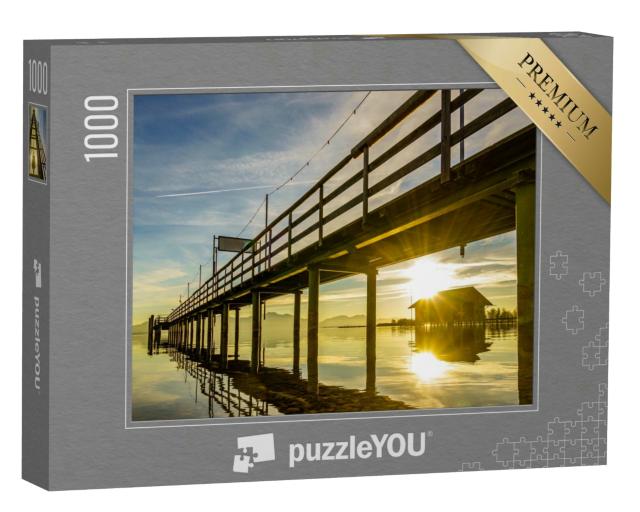 Puzzle 1000 Teile „Steg am Chiemsee im ruhigen Abendlicht“