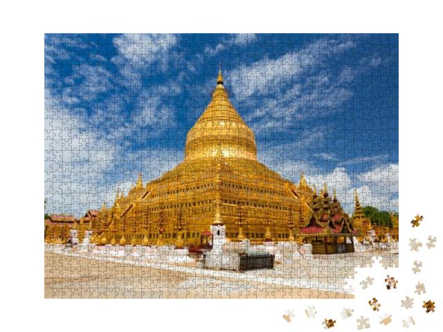 Puzzle 1000 Teile „Beeindruckende Shwezigon-Pagode in Bagan, Myanmar.“