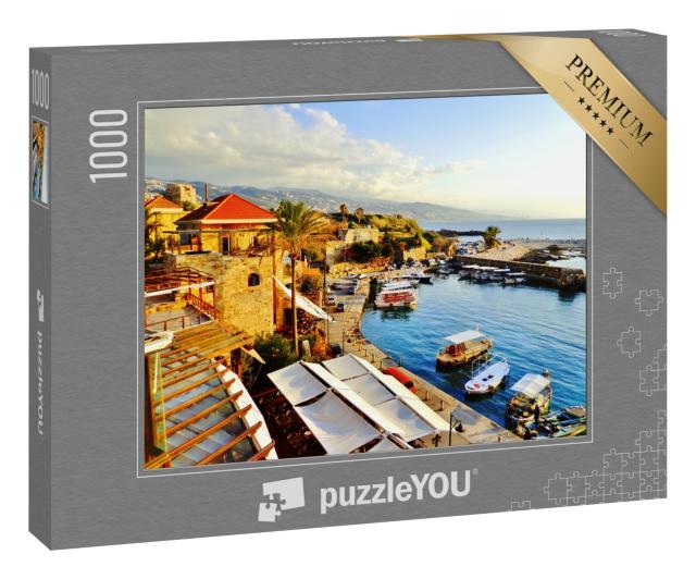 Puzzle 1000 Teile „Historischer Hafen und Wasserfront in der antiken Stadt Byblos, Libanon“