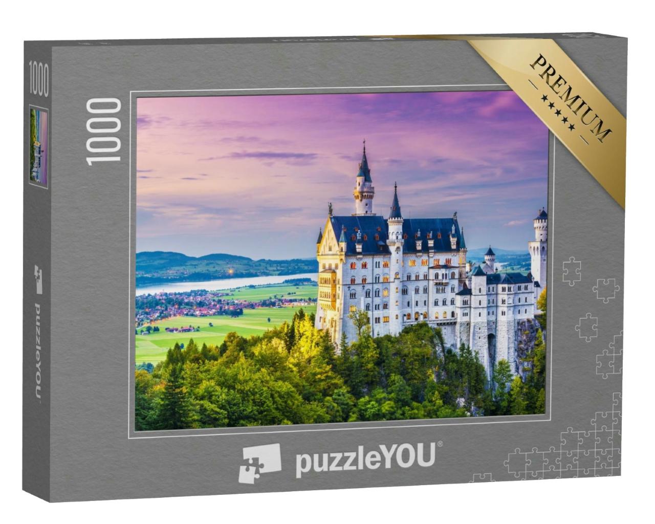 Puzzle 1000 Teile „Rundumblick: Schloss Neuschwanstein in Deutschland“