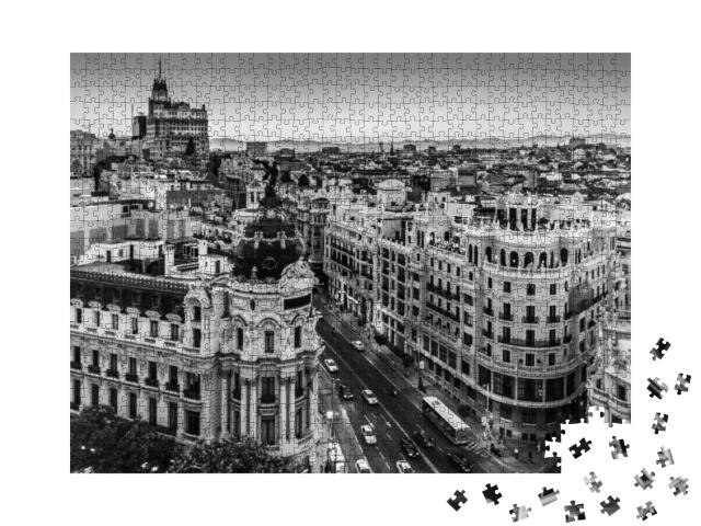Puzzle 1000 Teile „Gran Via, Haupteinkaufsstraße von Madrid, Spanien“