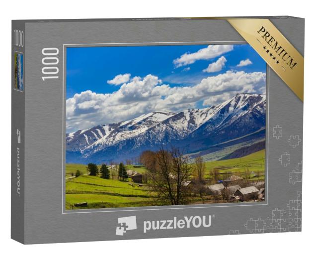 Puzzle 1000 Teile „Lermontovo Dorf und schöne Berglandschaft, Armenien“